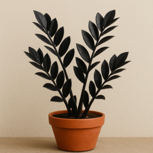 Black Zamioculcas Zamifolia Plant With Ceramic Pot