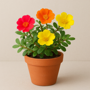 Portulaca Plant (Any Color) With Pot