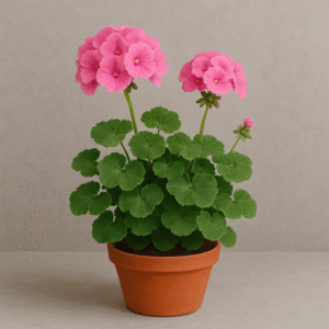 Geranium Pink Flower Plant With Pot
