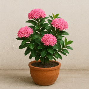 Ixora Mini Pink Flowering Plant with Pot