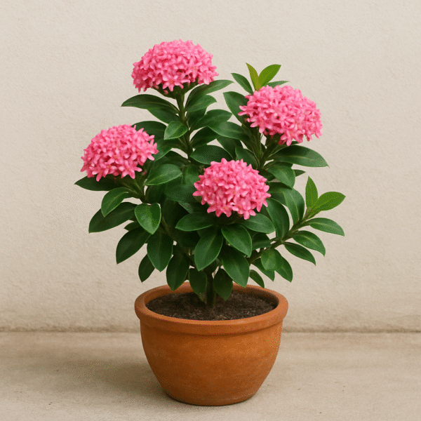 Ixora Mini Pink Flowering Plant with Pot