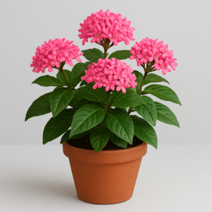 Pink Jatropha flowering plant in pot, ornamental outdoor plant for home and garden in Lucknow