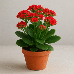 Red Kalanchoe flowering succulent plant in pot, live ornamental plant for home and garden in Lucknow
