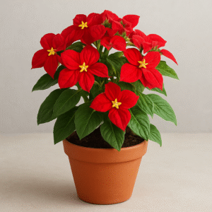 Red Mussaenda flowering plant in pot, ornamental outdoor plant for home and garden in Lucknow