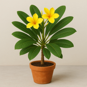 Plumeria Champa Yellow Flower Plant – with Pot