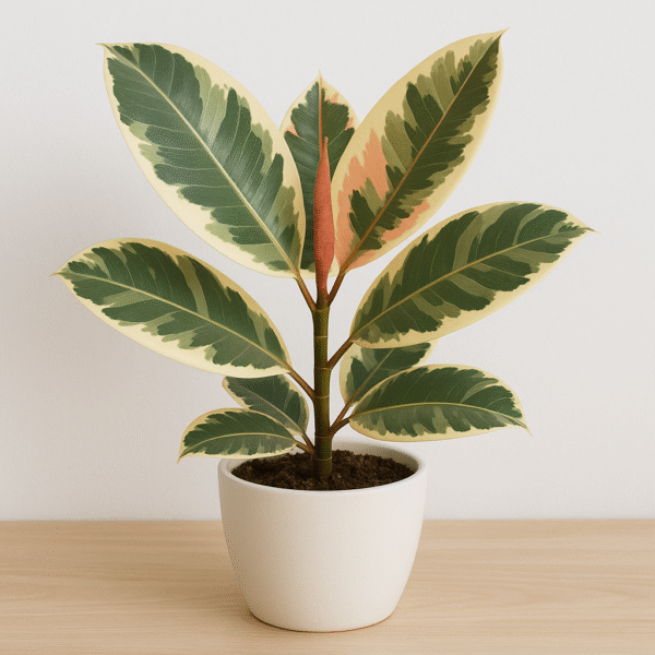 Rubber Plant Variegated, Air Purifying Plant