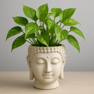 Money Plant with Buddha Ceramic Pot