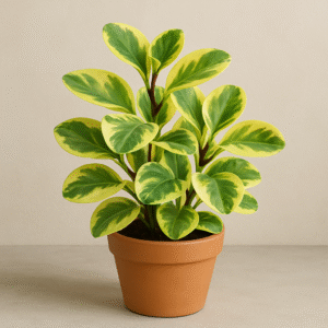 Peperomia obtusifolia/Baby Rubber(Variegated) Plant in Pot