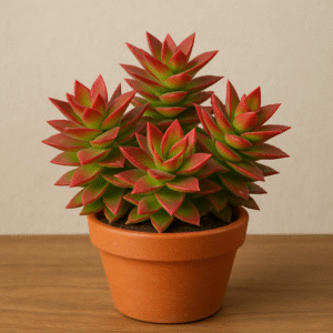 Crassula Capitella Succulent Plant With Ceramic Pot