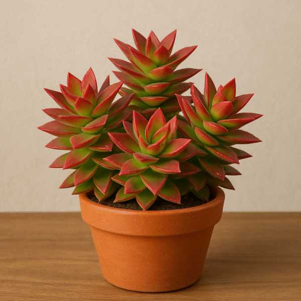 Crassula Capitella Succulent Plant With Ceramic Pot