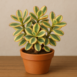 Crassula Ovata(Variegated) Plant – With Pot