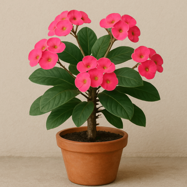 Euphorbia Pink Flowering Plant with Pot