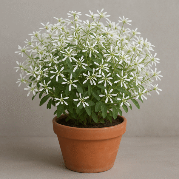 Euphorbia White Flowering Plant with Pot