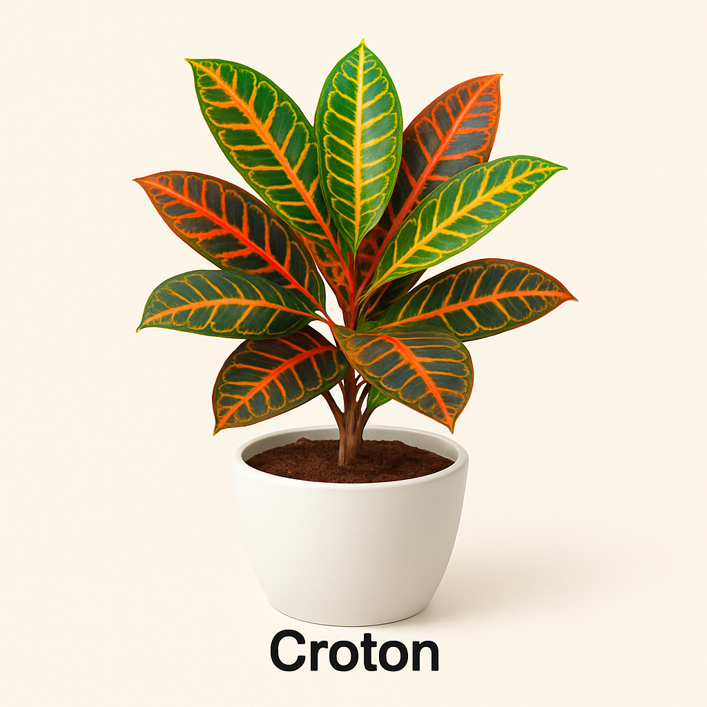 Croton / Codiaeum variegated (Captain Kidd) Plant With Pot
