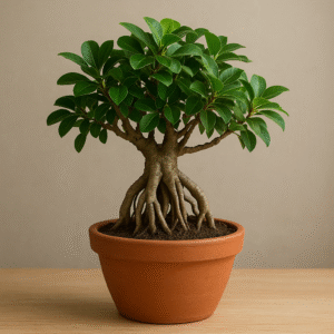 Live Banyan Bonsai Tree with Clay Pot – Indoor Plant