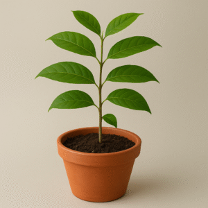 Red Sandalwood (Lal Chandan) plant with pot in Lucknow – herbal and medicinal tree for home garden, outdoor plantation, and spiritual use.