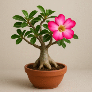 Adenium Bonsai-Style Plant – Desert Rose with Pot