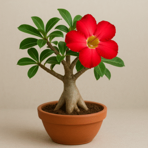 Adenium plant (Desert Rose) with pot in Lucknow – colorful flowering ornamental plant for home, balcony, and garden decoration.