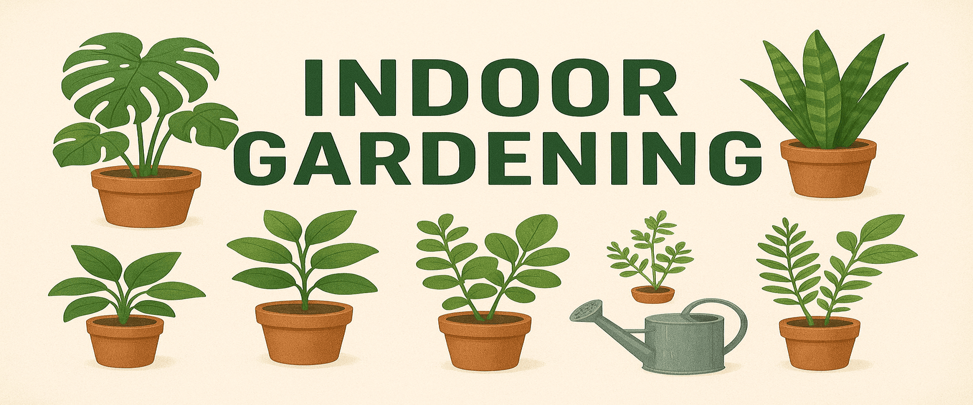 Indoor gardening setup with houseplants and decorative pots for home interiors